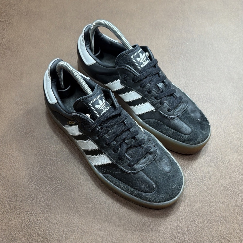 Adidas Samba OG Trainers Black White Mens Sz 8 Leather Sneakers Casual Shoes